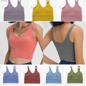 2023yoga Outfit Lu20 u Type Terug Align Tank Tops Gym Kleding Vrouwen Casual Running Naakt Strakke Sportbeha Fitness Mooi ondergoed Vest Shirt Jkl123 Maat VOJ6