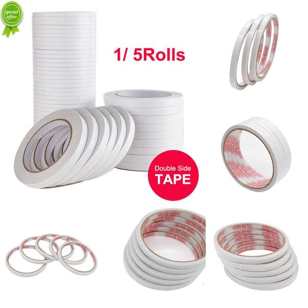 2024 1/ 5 rouleaux ruban adhésif Double face blanc Super fort rubans adhésifs Double face pour la maison bricolage artisanat fournitures de bureau