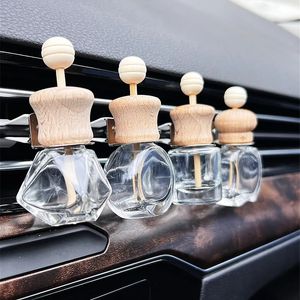 2024 1 Pack Luchtverfrisser Auto Parfum Clip Essentiële Olie Diffuser Vent Lege Glazen Fles Decoratie Aromatherapie Glazen Fles