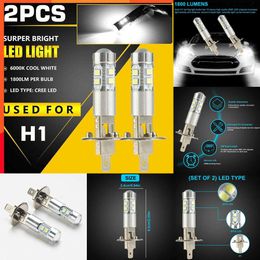 2024 1 paar H1 LED -koplamp Bulb 100W Hoge lage bundel mist Rijdlampen 6000K Wit Bight voor Auto Car Truck SUV -koplamp