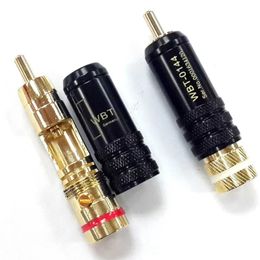 2024 1 Paar RCA Connector Connectors Mannelijke signaallijnplug WBT 0144 RCA -plug Lotus kop Copper RCA -plug -connectoren Ca.53 mm voor WBT 0144