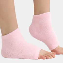 2024 1 paire en silicone hydratant gel talon chaussettes pieds ramolli lisses pour les protecteurs de soins de la peau sèche craquelés