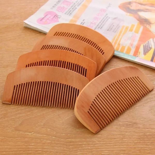 2024 1 PCS PECH NATUREL PEACH BOING CLOST D dents antistatique Massage de la tête Barbe Clair Soins en bois Outils de beauté Accessoires - Pour le massage de la tête en bois naturel