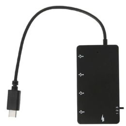 2024 1 Conjunto Cable de adaptador de carga de alimentación Micro USB OTG 4 puertos para la tableta de teléfonos inteligentes ALTA VELOCIDAD USB PAR