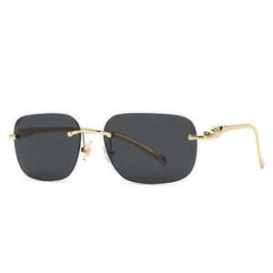 2024 10% de descuento en el diseñador de lujo Nuevas gafas de sol para hombres y mujeres 20% de descuento 8019 Fashion Cheetah Square Metal Metal Hot Girls Street Popular