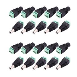 2024 10 pair (20pcs) Coax Cat5 To Bnc DC Power Male jack plug DC female Connector plug adapter Av BNC UTP for CCTV Camera Video Balunfor security system accessories