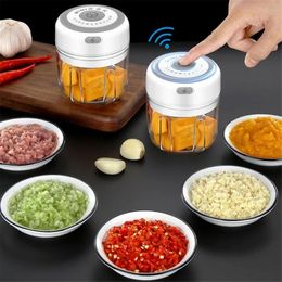 2024 100/250ml mini masherra de ajo eléctrico resistente mini triturador de triturador urber USB Cocina de helicóptero de vegetales eléctrico inteligente seguro,