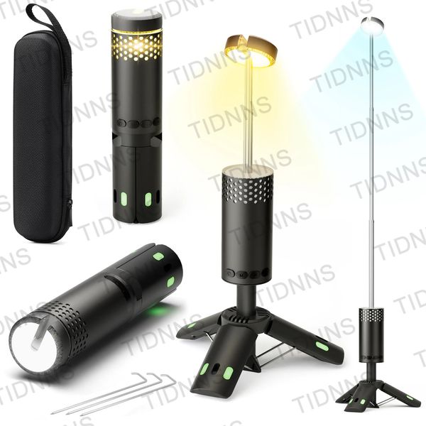 2024 10000mAh Camping Light USB Charge LED d'urgence légère lampe de poche portable extérieure avec lampe de poche magnétique utilisée pour les tentes de barbecue 240514