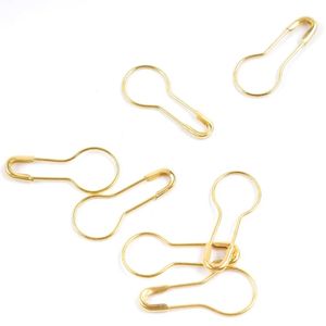 2024 100 stks Gold Tone Coctess Veiligheidspennen Breien Stitch Marker Peervorm Lamp kalebas Kalebas Vorm Hangtag Pinnen Home Safety Pins