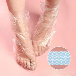 2024 100pcs transprent bolsas de pie desechables cubiertas de spa de desintoxicación Pedicura Pedido infección Eliminar herramientas de cuidado de los pies agrietados