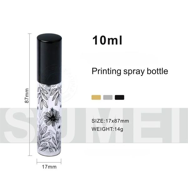 2024 10 ml Modèle portable Bouteille de parfum en verre avec atomiseur vide Spray Cosmetic Liquide Mini bouteilles rechargeables Parfum de voyage - pour voyager