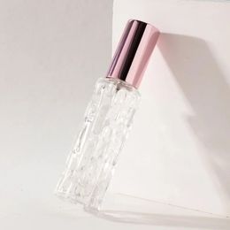 2024 10 ml de vidrio de oro rosa portátil portátil botella de perfume contenedor cosmético atomizador de aerosol vacío