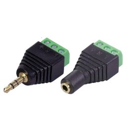 2024 10pcs CCTV PHONO PLIG JACK 3 POSTES 3,5 mm mâle / femelle à 3 broches AV VIS AV BALUM ADAPTATE