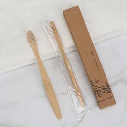 2024 10 piezas cepillo de dientes ecológico bambú de bambú de fibra suave cepillo de dientes biodegradable cepillo de bambú sólido cepillo de dientes