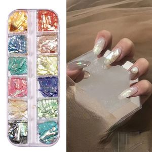 2024 12 kleuren gemengde nail art shell sieraden koks fragmenten Japans net rood dezelfde nail art shell steen set voor nagel art shell sieraden