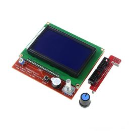 2024 12864 Rampas de controlador inteligente 1.4 LCD 12864 Panel de control LCD Pantalla azul para la impresora 3D LCD12864LCD Panel de control para rampas 1.4