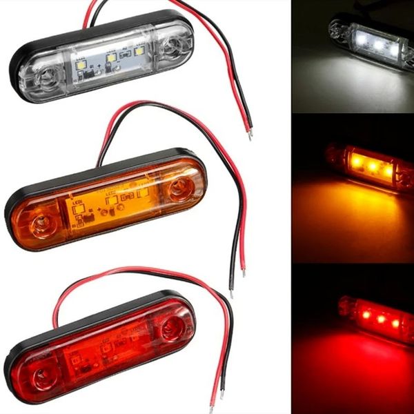2024 luces de marcador lateral LED de 12V / 24 V para camiones de remolque de la caravana Lámpara de despacho de la caravana Lámpara LED LORD Amber Red Blanco 9-30 V LED LED