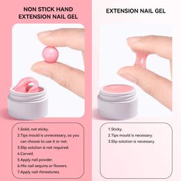 2024 15 ml de extensión de gelatina dura gel esmalte de uñas francesas desnudas rosa blanco fibra transparente goma de vidrio para la manicura para la manicura francesa