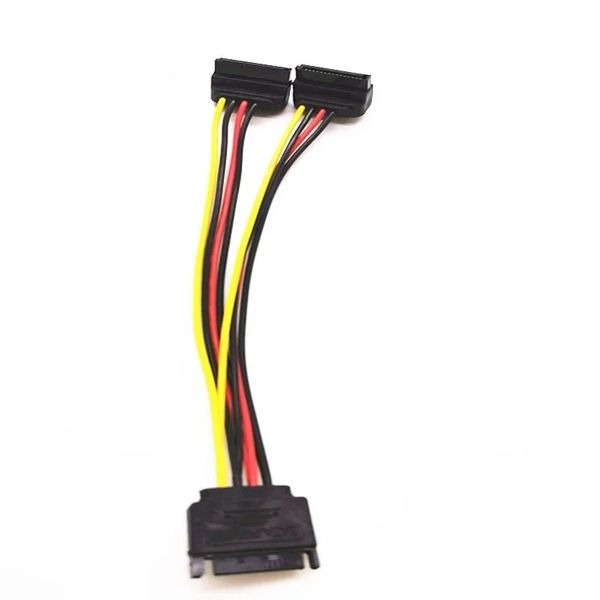 2024 15pin SATA macho a 2 hembra 15 pin potencia disco duro divisor cable de alimentación de alector de alta calidad adecuado para accionamiento de disco duro para sata duro