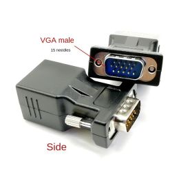 2024 15pin VGA hembra a RJ-45 Tarjeta de conector femenino VGA RGB HDB Extender a LAN CAT5 Cat6 RJ45 Network Ethernet Cable Adaptador para VGA