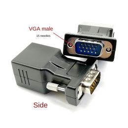 2024 15pin VGA Femme à RJ-45 Carte de connecteur féminine VGA RGB HDB Extender à LAN Cat5 Cat6 RJ45 Network Ethernet Cable Adapter for RJ-45