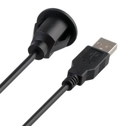 2024 1PC 1M Small Car Dashboard Flush Mount Line USB 2.0 Port Paneel Extension Cable Manne To Female Socket Uitstekende plastic adapter voor mannelijk