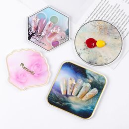 2024 1PC Round Round Agate Stone Nail Color Palette Gel Palette polonaise Mélange de dessin de peinture Peste Manucure pour ongles Affichage Art Afficher