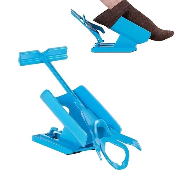 2024 1PC chaussette de chaussettes Slider Aid Kit Blue Helper Kit aide à mettre les chaussettes sans klaxon de flexion adapté aux chaussettes