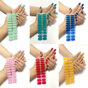 Autocollants de vernis à ongles de couleur unie, enveloppes d'art pour ongles, couverture complète, tatouages auto-adhésifs pour Salon de manucure, livraison directe, 2024, 1 pièce