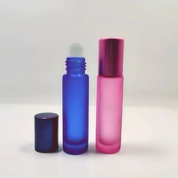 2024 1 pk dikke 10 ml matglasrol op flessen natuurlijke edelsteen roller ball etherische oliedossige flesjes lege navulbare parfumfles voor