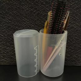 2024 1PC Transparent réglable en hauteur PVC porte-pinceau de maquillage affichage stockage tasse organisateur avec couvercle anti-poussière boîte d'emballage de toilette