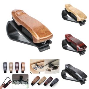 2024 1Pc Houten Auto Bril Houder Voor Leesbril Zonnebril Lenzenvloeistof Plaatsing Auto Fastener Clip Tool