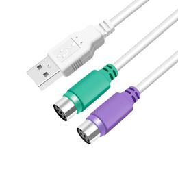 2024 1PCS VENTE HOT VENTE USB MAL à 6pin 6 broches PS2 pour PS / 2 Extension Femelle Adaptateur Splitter de câble Connecteur Scanner de souris pour mâle USB