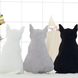 2024 1 PPCS Silhouette Cat Animales de felpa Juguetes de muñecas de muñeca 30 cm Catino de peluche suave Cojín de la muñeca Bedro