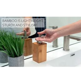 2024 1 -stuk bamboe vloeistof zeep dispensers emulsie sub bottl latex flessen badkamer accessoires set bruiloft cadeau voor vloeibare emulsieflessen