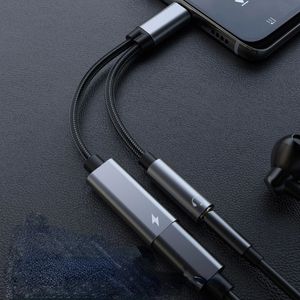 2024 2 in 1 USB C tot 3,5 mm hoofdtelefoonaansluiting Adapter Type C Laad audio aux adapter voor Samsung S20 Ultra Note 20 10 plus S21 iPad Pro voor