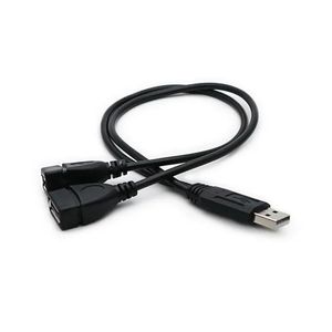 2024 2 In 1 USB2.0 Extension Cable Manne naar vrouwelijke USB -datakabellaadkabel voor hardschijf Netwerkkaart Verbinding voor gegevensoverdrachtkabel