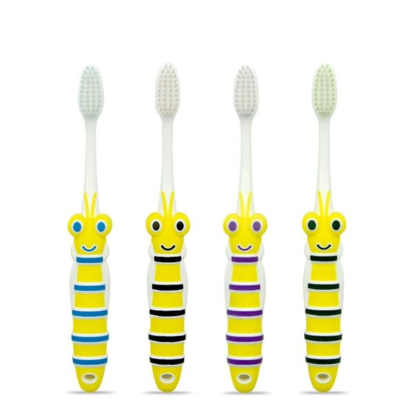 2024 2 PCS Brosse à dents en bambou pour enfants bio dix couleurs Fibre douce poignée biodégradable