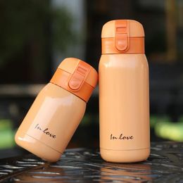 2024 200 ml/360 ml lindo caramelo Mini termo taza niños dibujos animados botella de agua caliente taza de café térmica de acero inoxidable frasco de vacío aislado