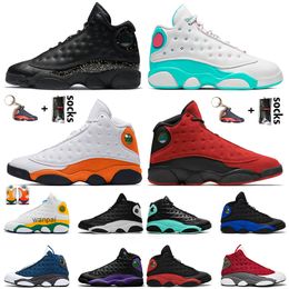 2024 2021 Court Purple Hommes Femmes Jumpman 13 13s Chaussures de basket-ball Baskets à paillettes d'or Red Flint Reverse Bred Hyper Royal Cap et formateurs de robe