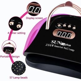 2024 2022New Light UV LED 256W NAIL LAMP VOOR MANICURE SNEL CULING DROGENDE GEL POOLS TIMER AUTO SENSOR MANICURE Gereedschap