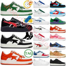 2024 2023 Designers Casual Chaussures Noir Blanc Métallisé Argent Bleu Vert Plate-forme Sk8 Sta Rouge En Cuir Verni Marron Ivoire Hommes Femmes Baskets Jogging Baskets