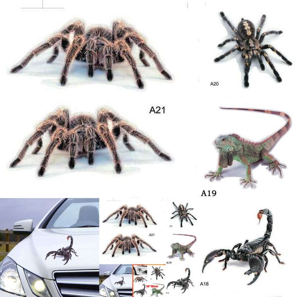 2024 2024 1/2 Hojas 3D Simulación de animales Pegatizas de automóvil impermeable