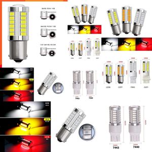 2024 2024 1 PCS PY21W P21 / 5W 1156 BA15S 1157 BAY15D pour les ampoules LED de voiture Tourn du signal 12V 33SMD 7000K Frein blanc