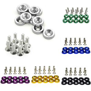 2024 2024 10pcs voiture Modified Hex Fasteners Fender Rendoir Moteur de pare-chocs Concave Vis concaves Aluminium Alume JDM Fender et boulon M6 pour Honda