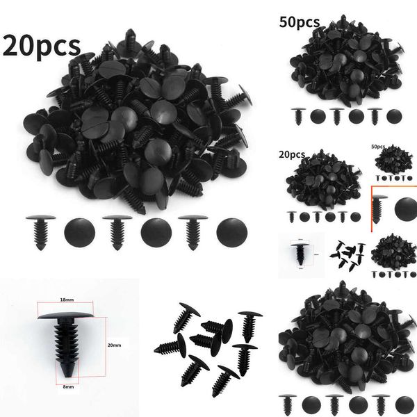 2024 2024 20/50pcs 8 mm Auto Ajustero de ajuste de ajuste de ajuste clips de automóvil de nylon Fender Bumper Bumper Rematiner Rivet para GM Ford Chrysler