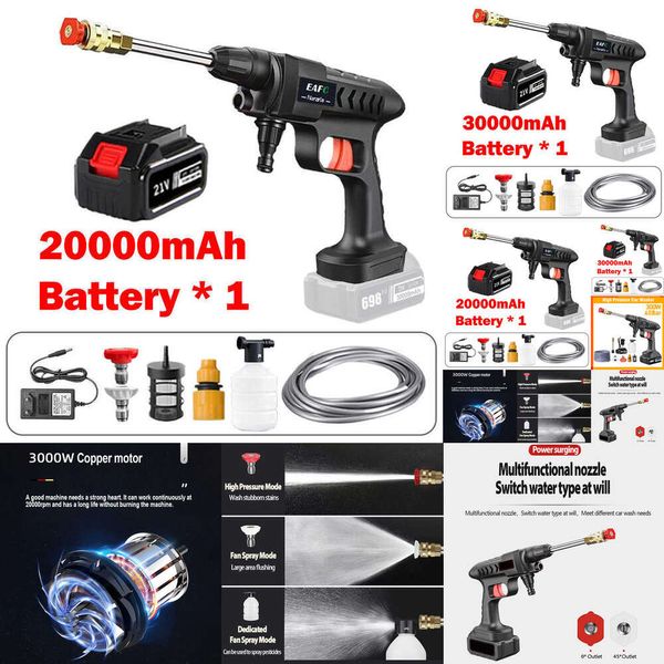 2024 2024 300W 60BAR Wireless ALTA ALTA PRESIÓN Lava de lavavajilla Pistola 30000mAh Generador de espuma Agua de agua Sprayer Limpiador de automóvil