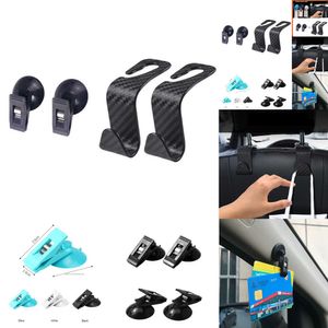 2024 2024 4PCS auto interieur raam clipbevestiging zwarte zuigcap clip universele auto stoel hoofdsteun haak opslag hanger auto interieur