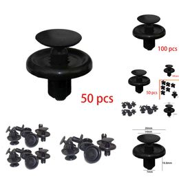 2024 2024 50pcs / 100pcs Diamètre 7 mm Black Plastic Auto Stacsers Rivets Clips Vector Car Panneau Panneau Panneau Fender Clips Clips