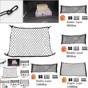 2024 2024 6 Size autolaars kofferbak Net Mesh Elastische Nylon Achter achterkant Cargo Trunk Opslag Organisator Bagage Holder Accessoires